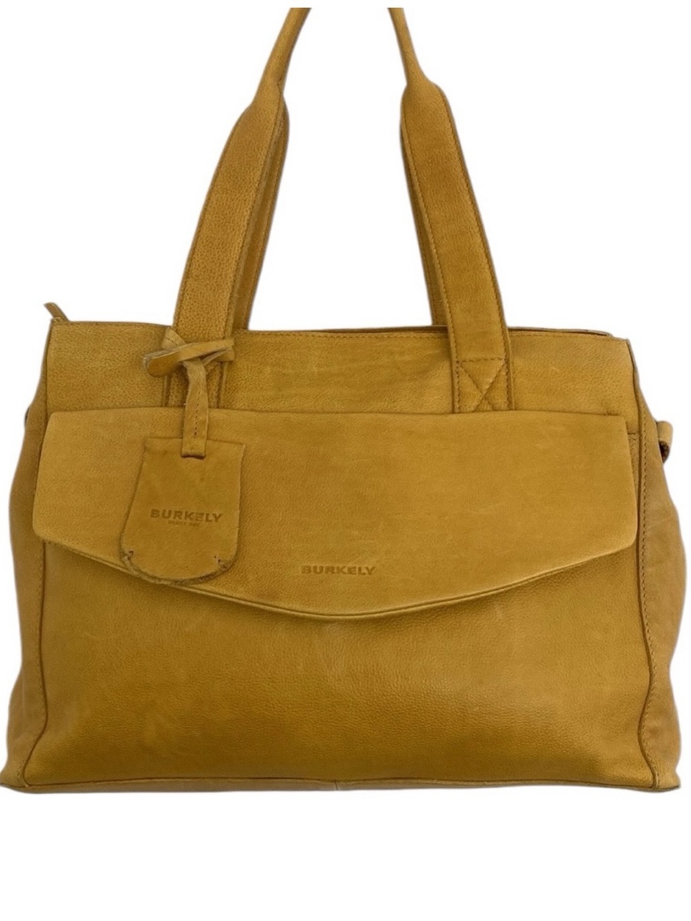 Burkely Mustard Leather Shoulder Crossbody Handbag